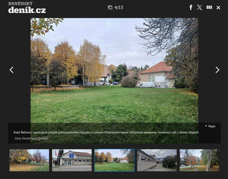 Prostranství kolem řečkovické sokolovny